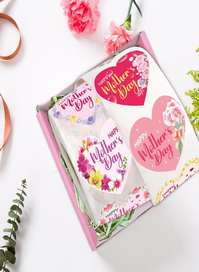 WorldBazaar Mother's Day Stickers for Kids Roll 500 Pcs Floral Mothers Day Gift Decorative Labels Heart Stickers for Envelope Party Favors Decorations - Image 4